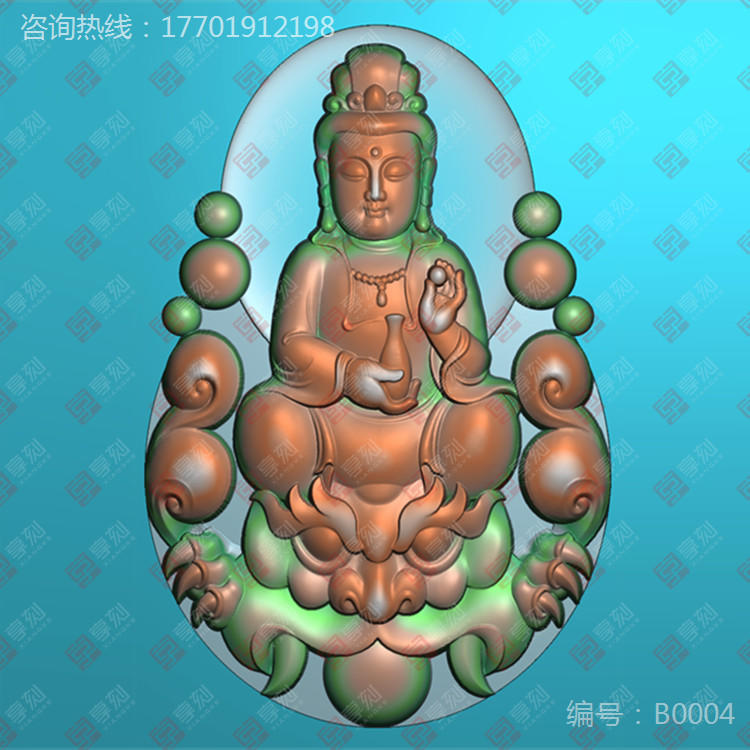 玉雕观音图