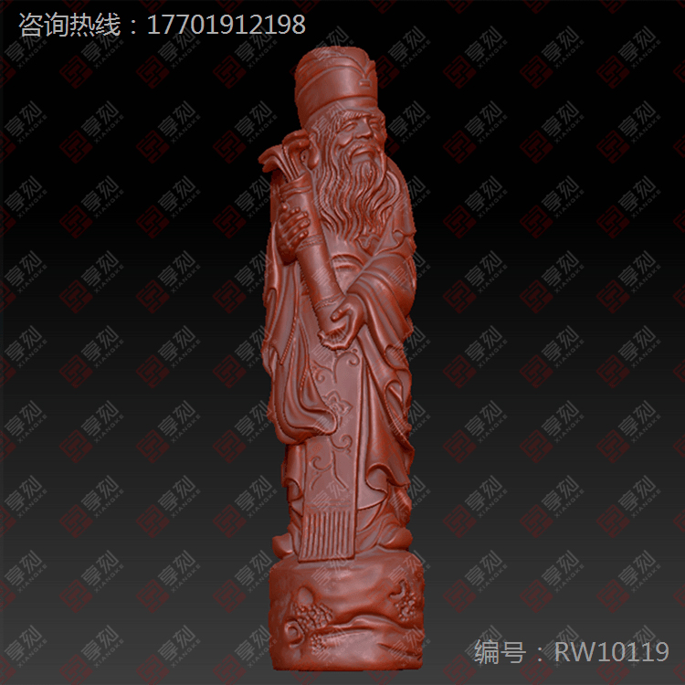 立体八仙人物玉雕图纸
