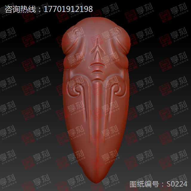 碧玉蝉玉雕雕刻图案