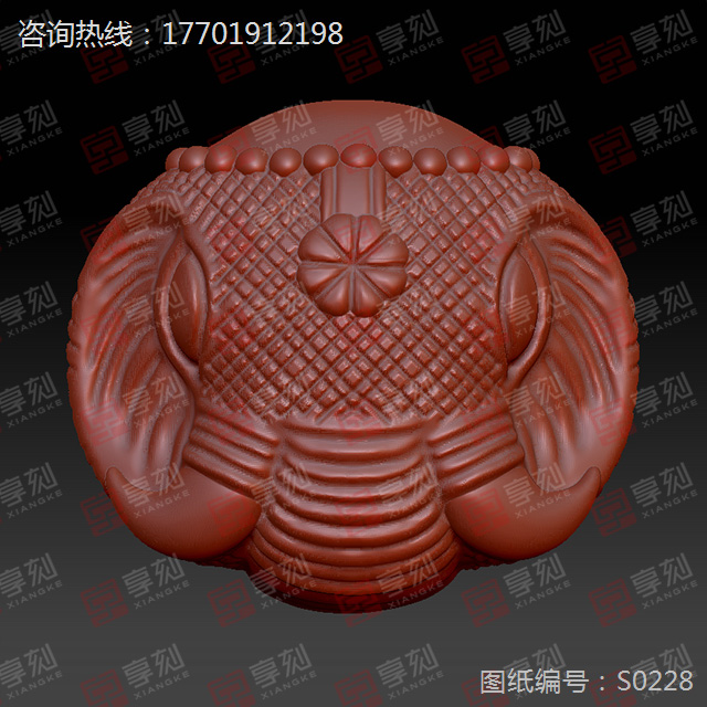 立体圣象吊坠精雕图纸
