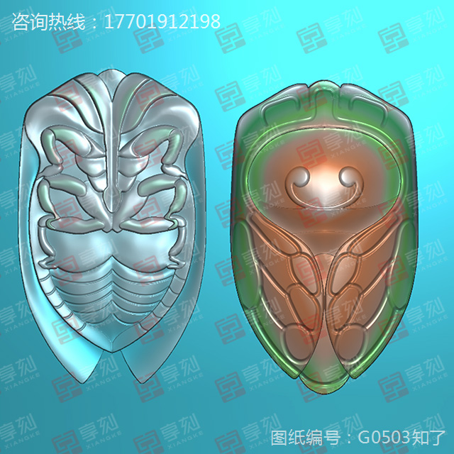 玉石雕刻金蝉精雕图