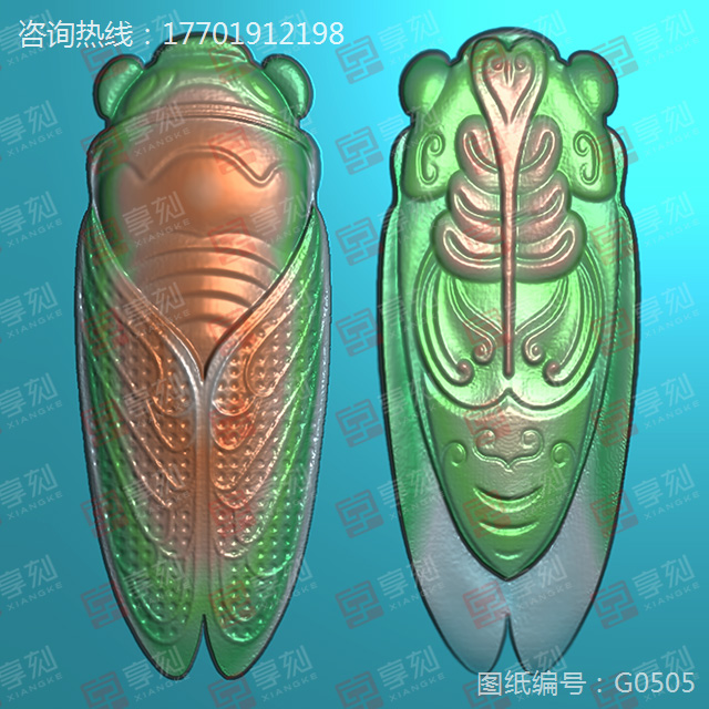 新款金蝉玉石精雕图