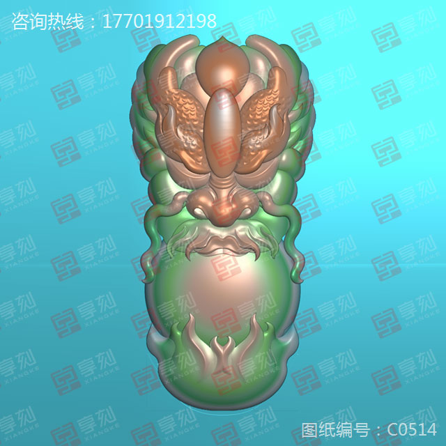 龙吐珠精雕图
