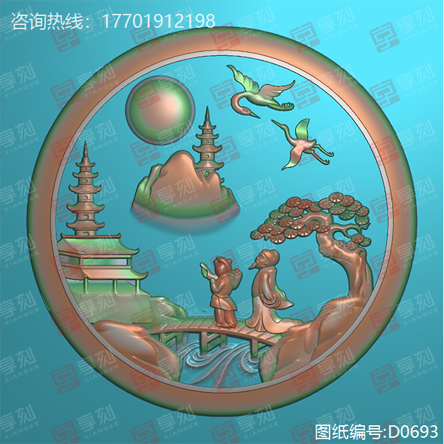 山水精雕电脑玉雕图纸