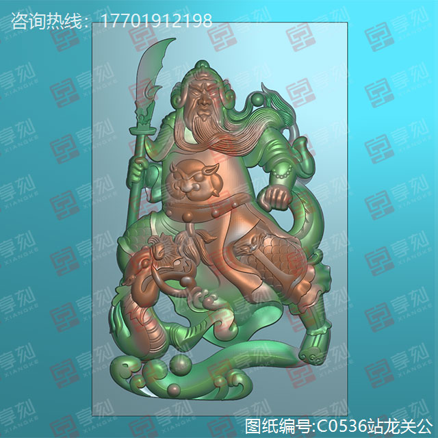 古风关羽玉雕图纸精雕图