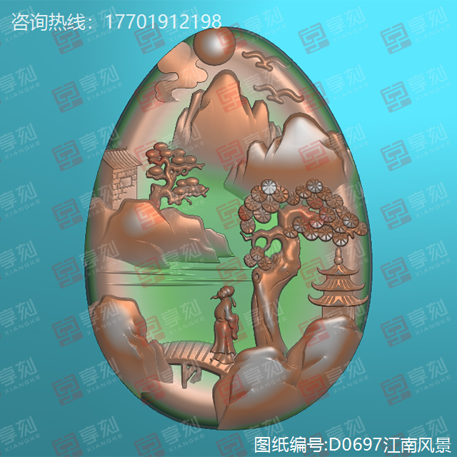 山水玉石玉雕电脑模型图纸
