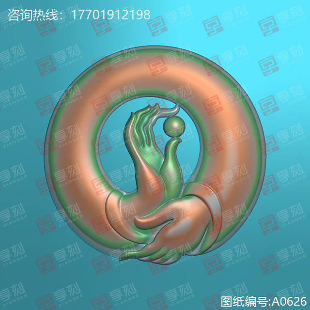 佛手吊坠扣玉石精雕图纸