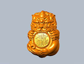 招财进宝貔貅吊坠玉石雕刻图纸_电脑数控玉石雕