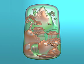 墨翠山水玉石雕刻机电脑雕刻图纸_享刻数控雕刻