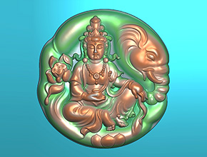 普贤菩萨翡翠玉雕电脑雕刻精雕图_享刻数控雕刻