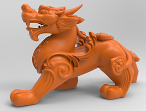 立体3D雌雄貔貅摆件玉雕模型_玉石加工全套设备