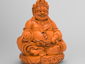 黄财神3d电脑模型图stl立体_享刻五轴雕刻机