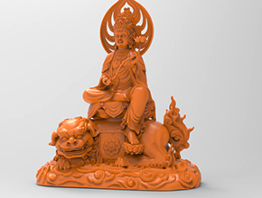 文殊菩萨3d电脑模型图stl立体_享刻五轴雕刻机