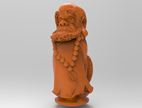 达摩人物3d模型图STL雕刻精雕_享刻五轴雕刻机