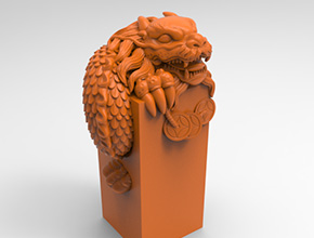 龙印章玉石电脑3d立体模型图纸_五轴玉石雕刻机