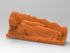 卧佛像玉石电脑3d立体模型图纸_五轴玉石雕刻机