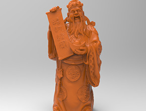 财神招财进宝3d立体模型图纸_五轴玉石雕刻机厂