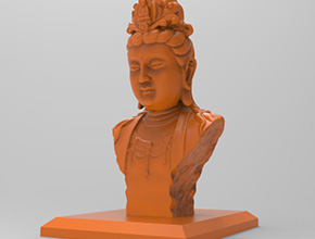 观音菩萨像3d电脑模型图STL_五轴玉石雕刻机