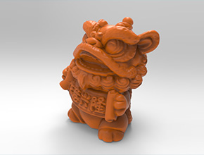 醒狮摆件3d模型stl电脑精雕图_享刻五轴雕刻机