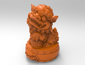 绣球狮子3d模型stl电脑精雕图_享刻五轴雕刻机