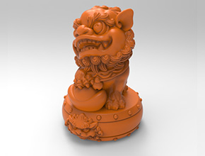 玉宝狮子摆件3d模型stl电脑精雕图_享刻五轴雕刻
