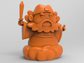 钟馗砍小人茶宠立体3d模型图stl_享刻五轴雕刻机