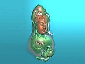 玛瑙挂件观音牌玉石雕刻电脑图纸_享刻玉石雕刻