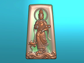 翡翠如意观音牌玉石雕刻电脑图纸_享刻玉石雕刻