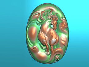 骏马吊坠玉石雕刻电脑图纸_享刻玉石雕刻机