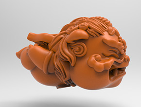 飞天Q版貔貅立体3d模型图stl_享刻五轴雕刻机