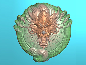 八卦龙牌玉石雕刻电脑图纸_享刻玉石雕刻机