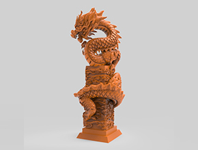 龙立体摆件雕刻3d模型图stl_享刻五轴雕刻机