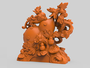 葫芦貔貅工艺品3d模型图stl_享刻五轴雕刻机