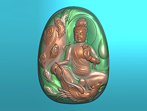 孔雀观音玉石雕刻电脑图纸_享刻玉石雕刻机