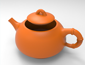 竹节茶壶工艺品3d模型图stl_享刻五轴雕刻机