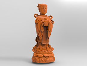 玉女立体摆件工艺品3d模型图stl_享刻五轴雕刻机