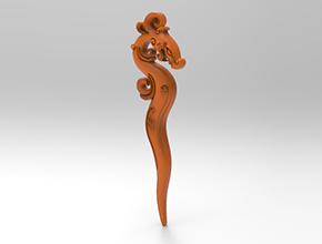 玉石发簪仿古龙3d模型图stl_享刻五轴雕刻机