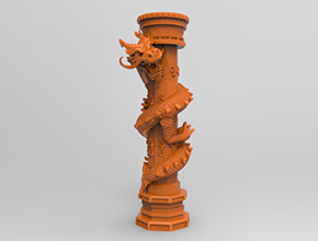 盘龙柱玉石雕刻3d模型图stl_享刻五轴雕刻机