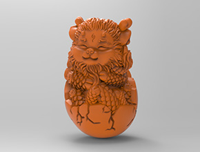 龙蛋工艺品立体3d模型图stl_享刻五轴雕刻机