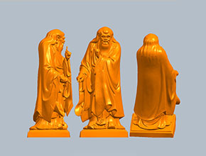 老子雕像人物雕塑3d立体STL模型图纸_五轴玉石雕