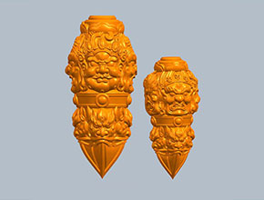 大黑天金刚杵降法器玉雕精雕图纸_电脑玉石雕刻