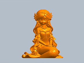 美人鱼长发人物3d立体模型图纸_五轴雕刻机厂家