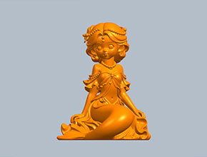 美人鱼短发人物3d立体模型图纸_五轴雕刻机厂家