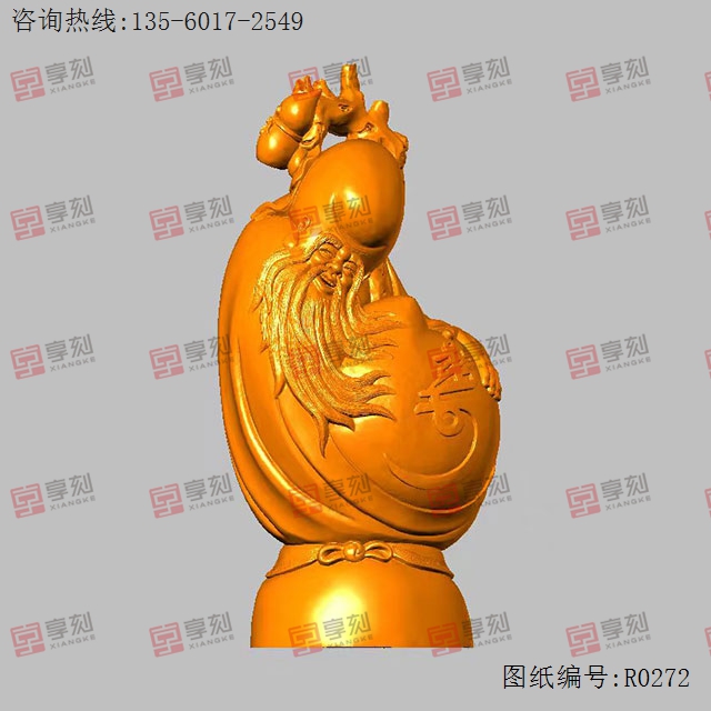 寿星雕刻摆件人物雕刻模型3d图_五轴雕刻机厂家