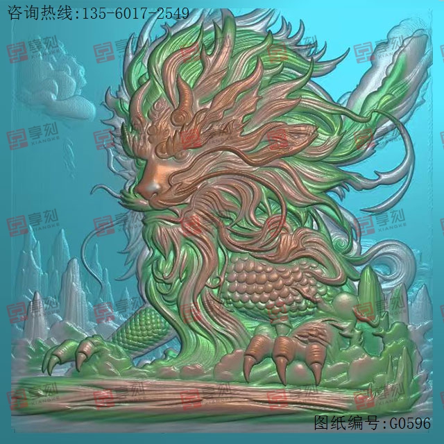 麒麟挂件玉石雕刻机电脑雕刻图纸_享刻数控雕刻机厂家