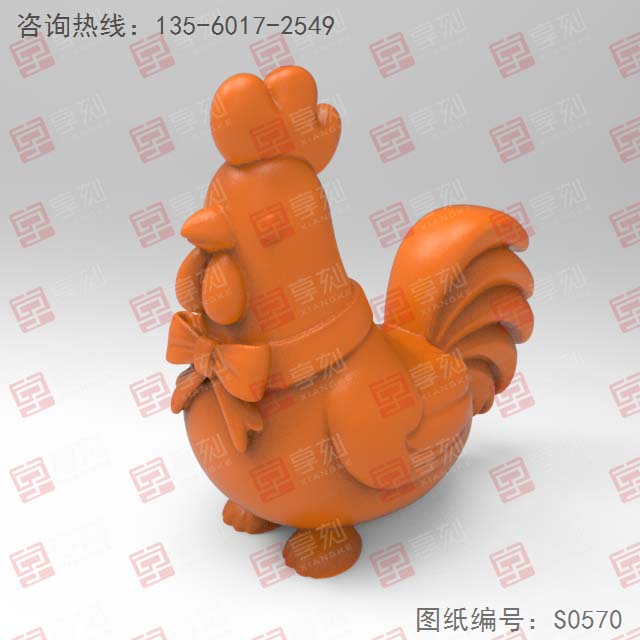 可爱小鸡3摆件饰品_五轴数控玉石雕刻机厂家